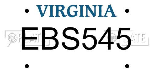 EBS545 Virginia License Plate