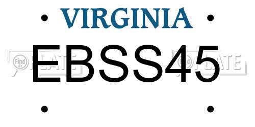 EBSS45 Virginia License Plate