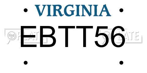 EBTT56 Virginia License Plate