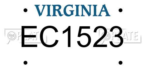 EC1523 Virginia License Plate