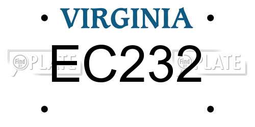 EC232 Virginia License Plate