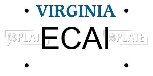 ECAI Virginia License Plate