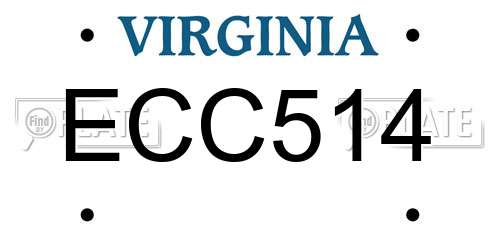 ECC514 Virginia License Plate