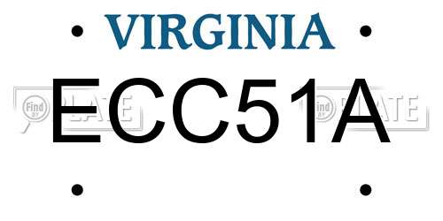 ECC51A Virginia License Plate