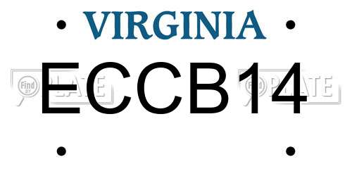 ECCB14 Virginia License Plate