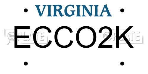 ECCO2K Virginia License Plate