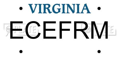ECEFRM Virginia License Plate
