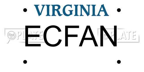 ECFAN Virginia License Plate