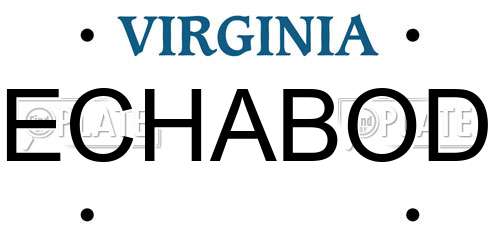 ECHABOD Virginia License Plate