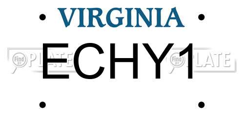 ECHY1 Virginia License Plate