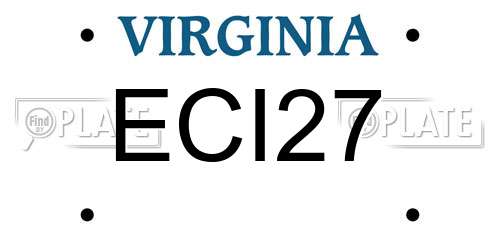 ECI27 Virginia License Plate