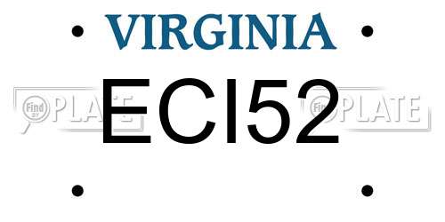 ECI52 Virginia License Plate