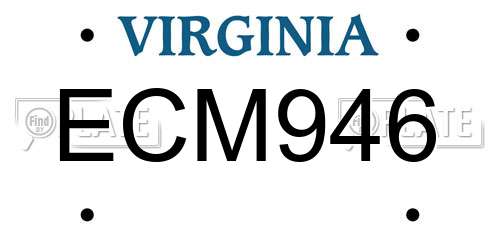 ECM946 Virginia License Plate