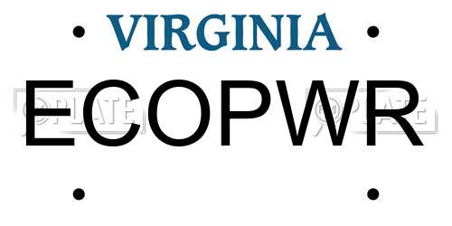 ECOPWR Virginia License Plate