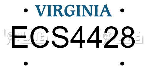 ECS4428 Virginia License Plate