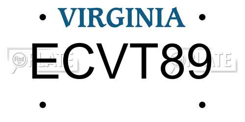 ECVT89 Virginia License Plate
