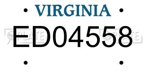 ED04558 Virginia License Plate