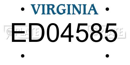 ED04585 Virginia License Plate