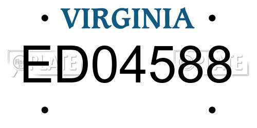 ED04588 Virginia License Plate