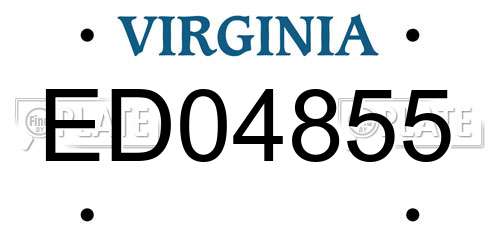 ED04855 Virginia License Plate