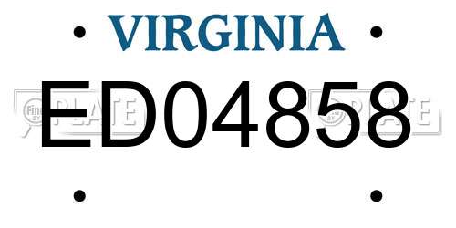 ED04858 Virginia License Plate