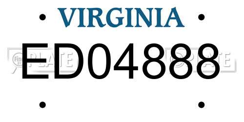 ED04888 Virginia License Plate
