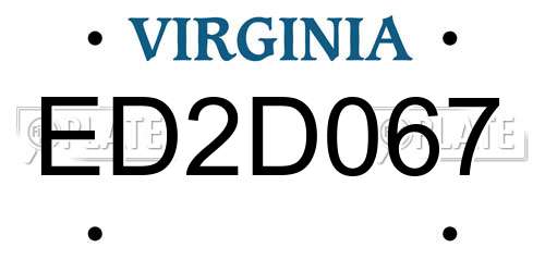 ED2D067 Virginia License Plate