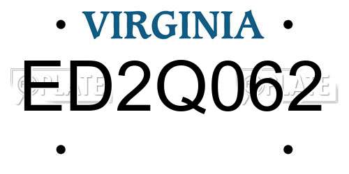 ED2Q062 Virginia License Plate