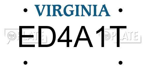 ED4A1T Virginia License Plate
