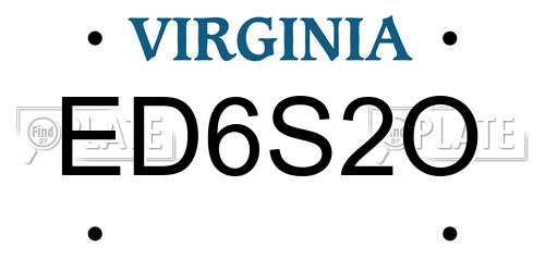 ED6S2O Virginia License Plate