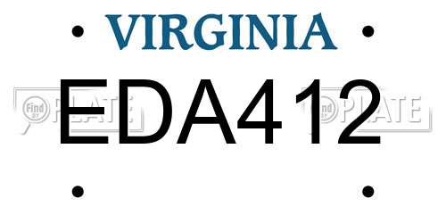 EDA412 Virginia License Plate