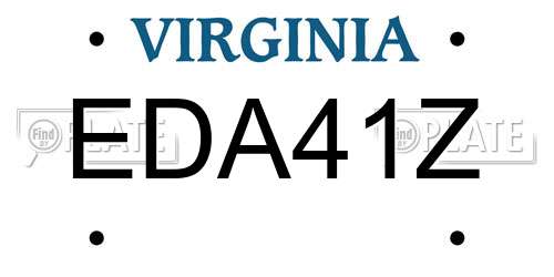 EDA41Z Virginia License Plate
