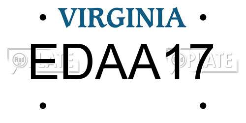 EDAA17 Virginia License Plate