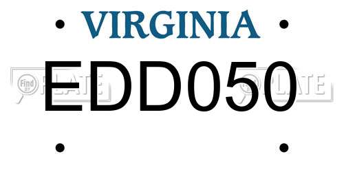 EDD050 Virginia License Plate