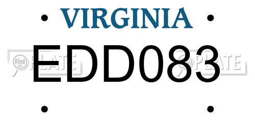 EDD083 Virginia License Plate
