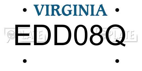 EDD08Q Virginia License Plate