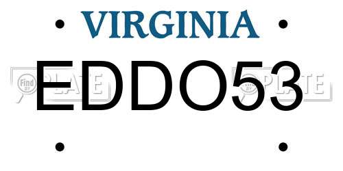 EDDO53 Virginia License Plate