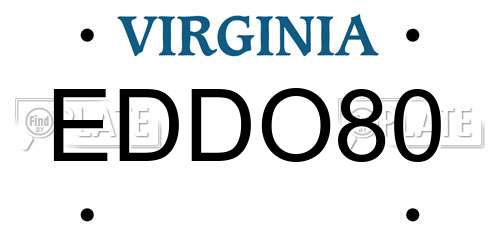 EDDO80 Virginia License Plate