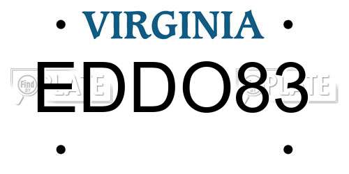 EDDO83 Virginia License Plate