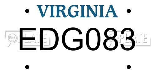 EDG083 Virginia License Plate
