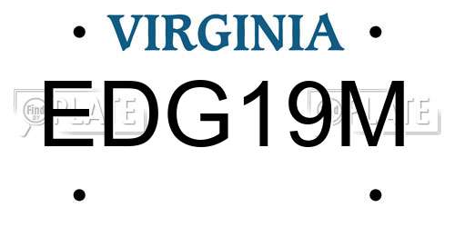 EDG19M Virginia License Plate