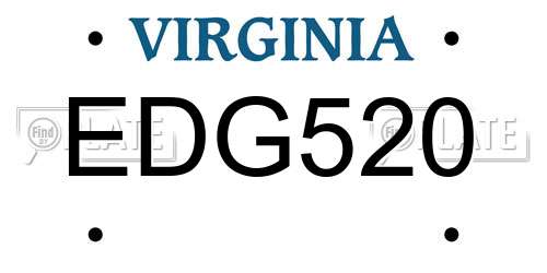 EDG520 Virginia License Plate