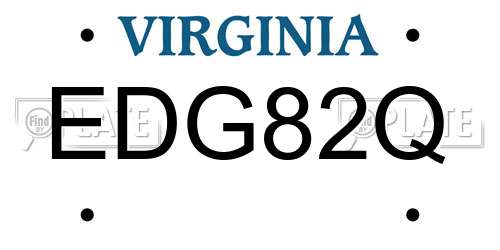 EDG82Q Virginia License Plate