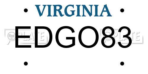 EDGO83 Virginia License Plate