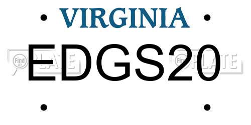 EDGS20 Virginia License Plate