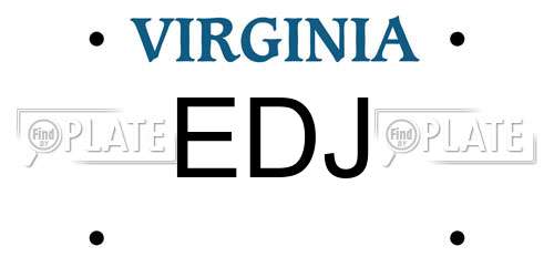 EDJ Virginia License Plate