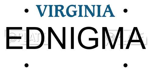EDNIGMA Virginia License Plate