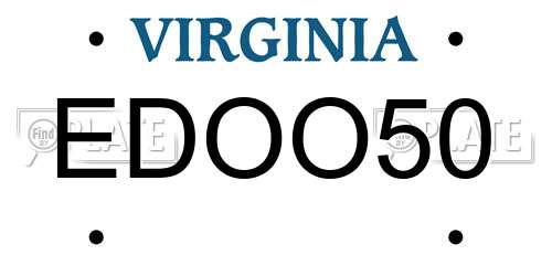 EDOO50 Virginia License Plate