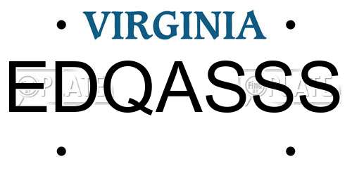 EDQASSS Virginia License Plate
