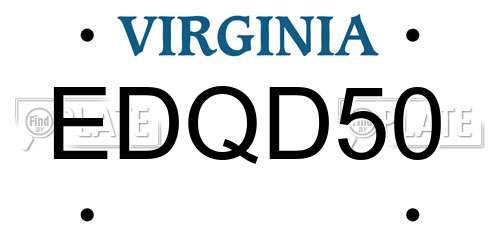 EDQD50 Virginia License Plate